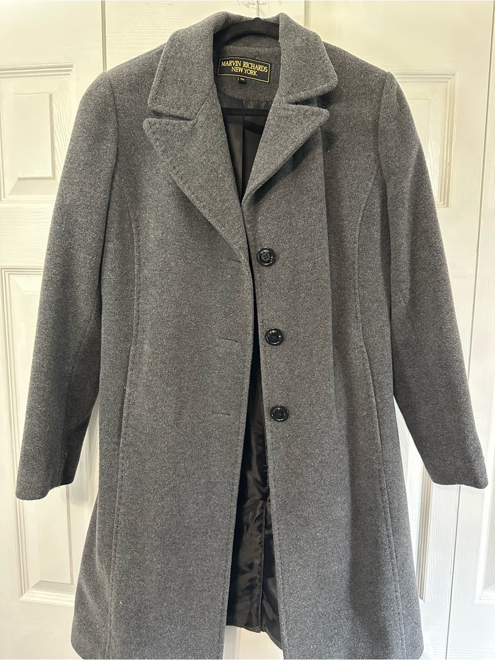 Marvin Richards Charcoal Gray Wool-Blend Pea Coat